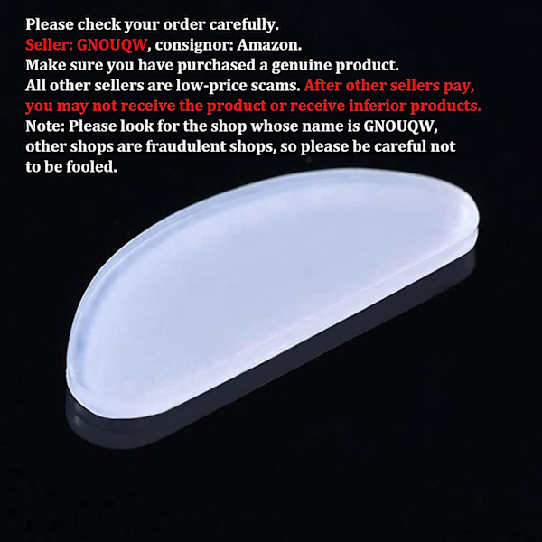 20 par glasögon näskuddar halkfria silikon mjuka näskuddar självhäftande näskuddar glasögon (transparent, 1,5 mm)