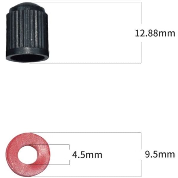 Ventilhetter, 100 stk, Sykkelventilhetter, Bilventilhetter, Motorsykkelventilhetter, Bildekkventiler, Autoventilhetter, Dekkventiler, Ventiler, Bilventiler