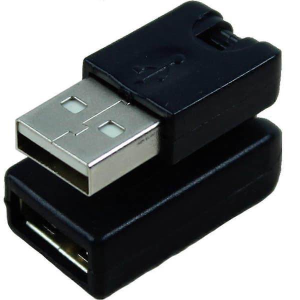 Musta USB 2.0 Uros - USB Naaras Kierto Kulma Jatkoadapteri