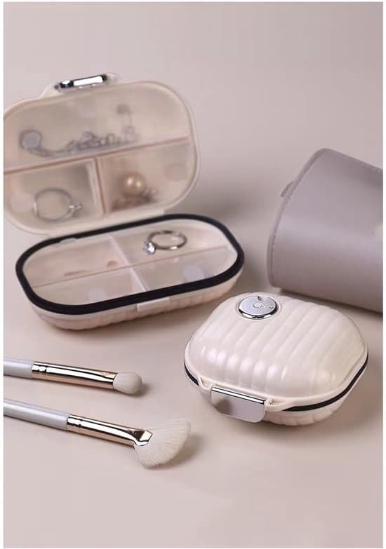 Pill Box - Pill Organizer - PET Material - 7 Compartments - Secure Closure - Pill Storage Box - Medicine Organizer - for Pills, Treasures and Small...