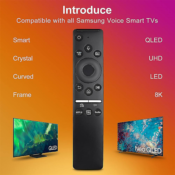 Samsung Smart TV Fjernbetjening Udskiftning, Samsung TV Fjernbetjening Med Stemmefunktion, Velegnet Til Alle Samsung TV'er[pb]