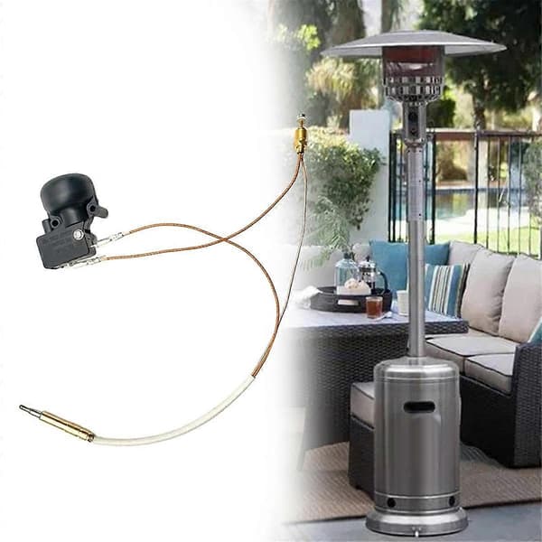 2 stk. termoelement og vippebryter egnet for utendørs terrassevarmer, egnet vintersensor-sett for termoelement