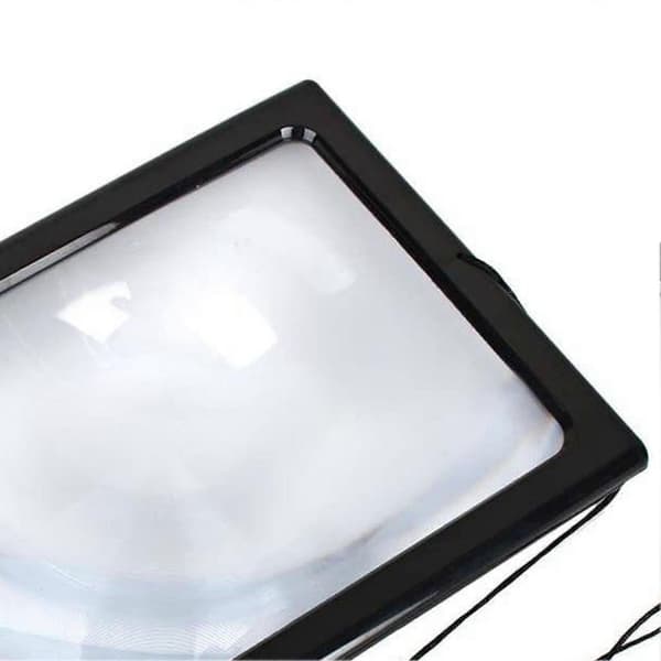 Læseforstørrelsesglas 3X Foldbart Håndfrit Stor Sideforstørrer med 4 LED-lys