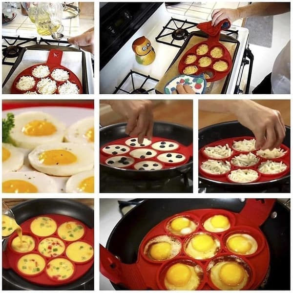 Universal Flip Cooker Pannekakeform, Multifunksjonell Pannekakeform, Stekepanne Omelett Silikon Panc