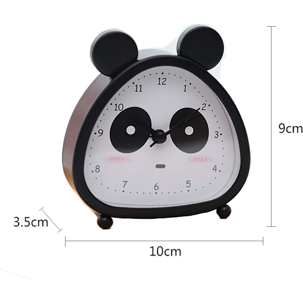 Väckarklocka för barn, analog väckarklocka, Panda Mini Tickless väckarklocka med högt larm, batteri
