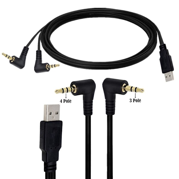 3,5 mm:n kuulokeliitäntä USB 2.0 -äänikaapeli mihin tahansa muuhun laitteeseen, jossa on 2 x 3,5 mm:n portti