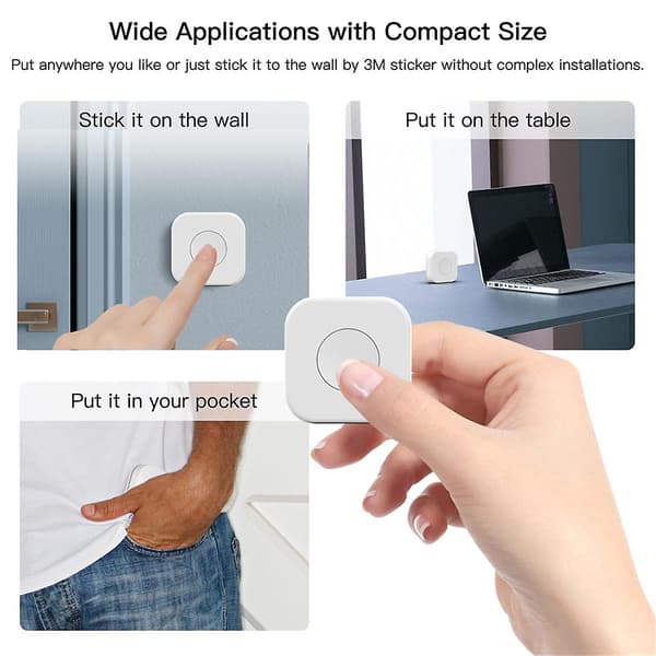 Tuya Zigbee trådlös mini-switch, en knapptryckningskontrollscen, smart fjärrkontroll, hemautomatisering
