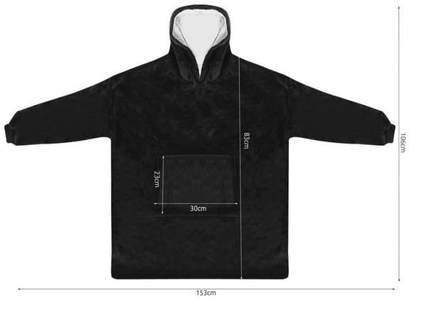 XXL Sweatshirt Blanket - Black, Warm & Cozy Oversize Sweater
