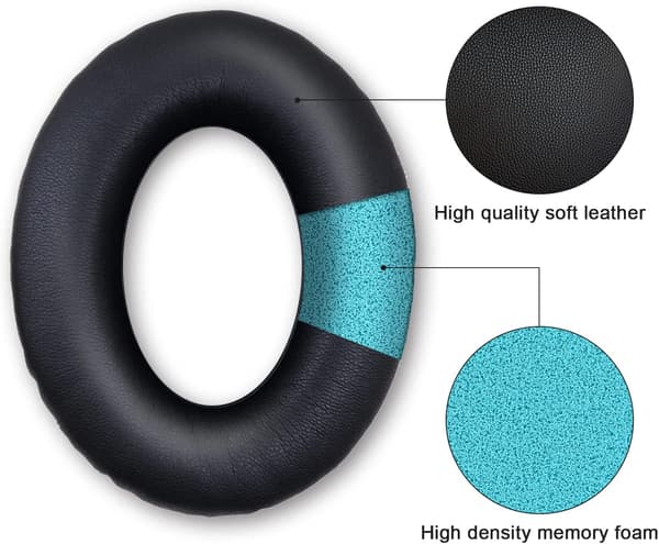Replacement Ear Pads, Foam Tips, Adaptive Noise-Isolating Headphone Cushions for Bose QC35 and QC35ll - Black