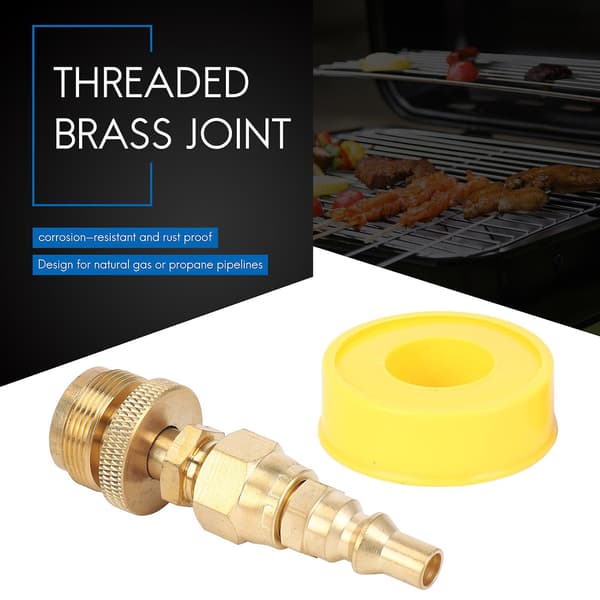 1LB Propan Regulator Adapter, 1in -20 Han Engangs Cylinder til 3/8in Han Flare og 1/4in Quick