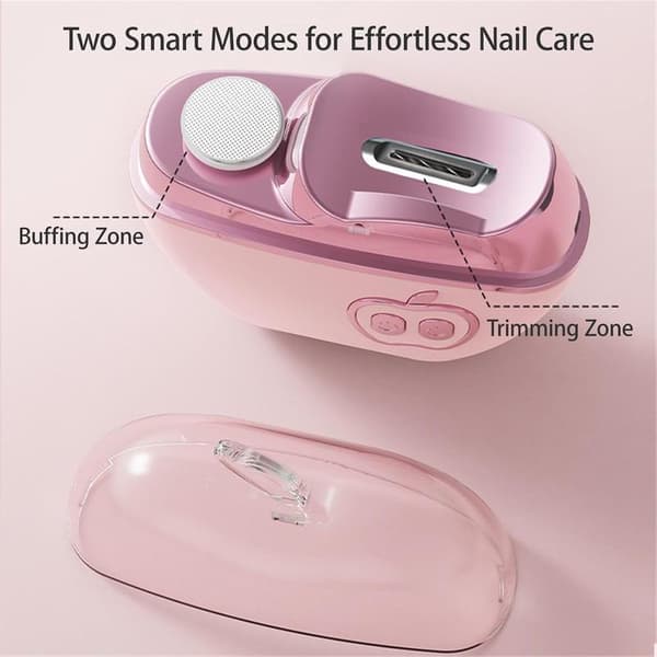Electric Nail Clipper for Thick Nails, Automatic Trimming and Filing, Suitable for Elderly and Men, 2 Speeds, LED Light (White)