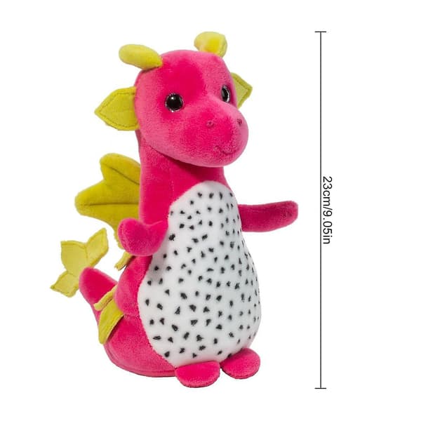 Hvit dragefrukt drage bamse, 9\" dragefrukt bamse, dragefrukt drage plushie