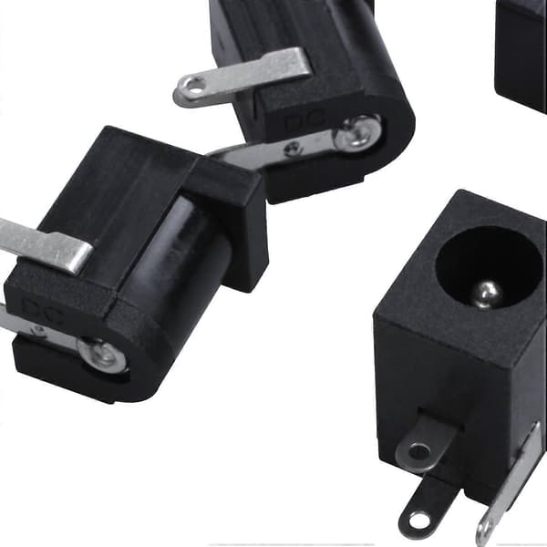 5 Stk. DC 5.5mmx2.1mm Strømkontakt Hunn Panelmontert Kobling