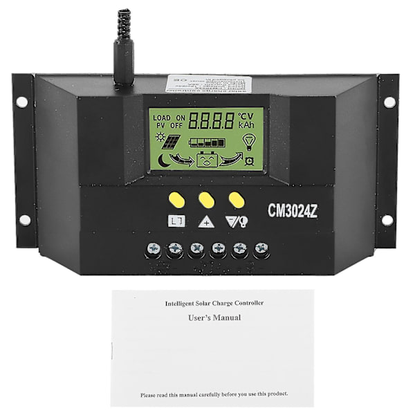 Solcellsladdningsregulator PWM LCD-display 12V 24V 30A för hem, industri och kommersiellt bruk