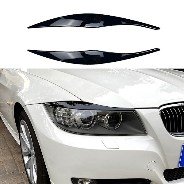 3-sarjan E90 E91 320I 330I 2005-2012 etuvalojen suojus koristelista kulmakarvojen suojus koristetarra kiiltävä musta