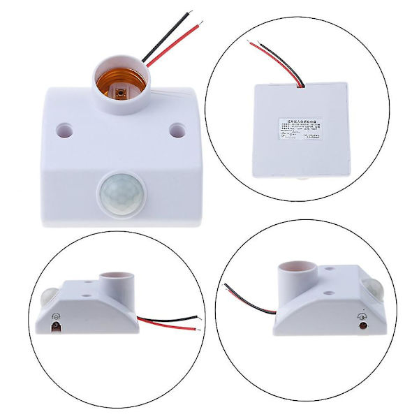 Lampefod E27 AC LED Pære Base Infrarød IR Sensor Automatisk Væglampeholder Fatning Bevægelsesdetektor