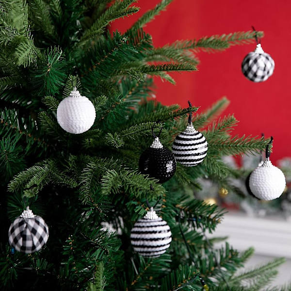 12 stk. julekugler julevedhæng juletræspynt flerfarvet kugle hjemmefest ornamenter sæt jul 2023 nytår