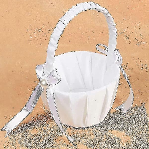 2-pack Bröllop Satin Blomsterkorg, Rosett Party Ros Blomsterkorg