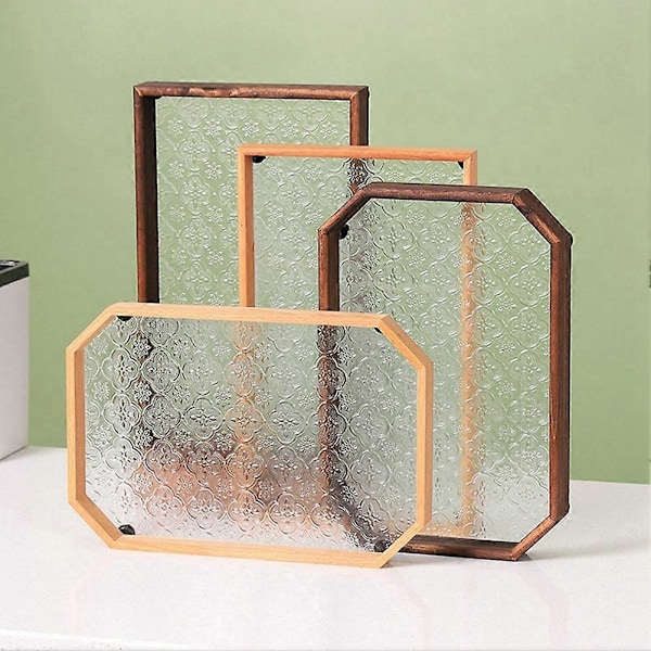 Glas Multifunktionel Kop & Kande Holder Fade Bord Organizer Frugt Snack Bakker til Skrivebord Badeværelse Bord Køkken Fester D
