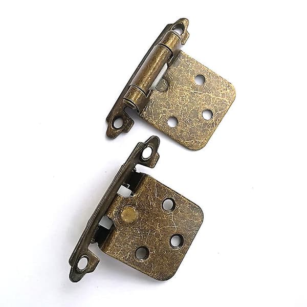 Par Skabshængsler Med Skruer, Selvlukkende, Dekorative, Frontmontering Til Variable Køkkenvægsskabsdøre (antik bronze)