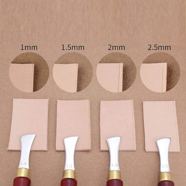 Läderkantare i rostfritt stål med trähandtag (1,5 mm)