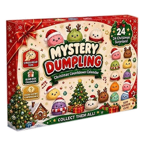 Jule Squishy Julekalender 2026 24 Dage Overraskelser Squishies Legetøjsæske Julegave til Børn