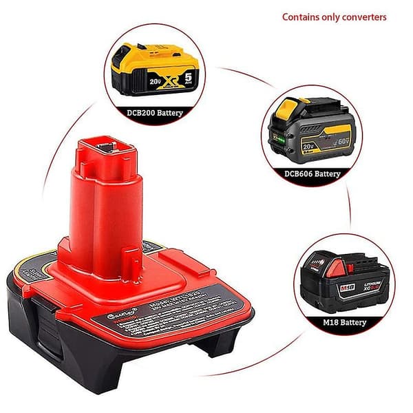 Adapter - Batteriadapter for verktøy 18V - 20V DCA1820 DCB090 USB-funksjon konvertert til DC9096 DE9