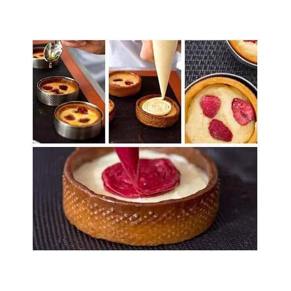 15-pak Rustfri Stål Tærtering, Varmebestandig Perforeret Kage Mousse Ring, Rund Ring Bageform