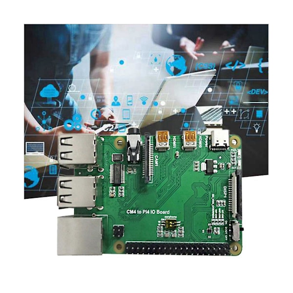 Cm4 Til Pi4b Adapter Utvidelseskort+metallkabinett+viftesett For Raspberry Pie Cm4 Io Backplane Cm4 Til 4b