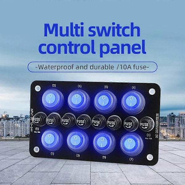 Monipistokkeet 8-asentoiset kytkimet Autotarvikkeet On/Off 12V keinukytkin