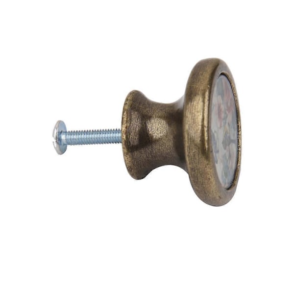 6 x Skabslåge Skuffe Bin Håndtag Træk Knop Hardware - Fugl og Blomster