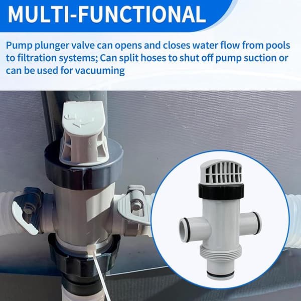 11872 Double Split Hose Plunger Valve Compatible with Intex Replacement Part for Above Ground Pool and Pool Accessories