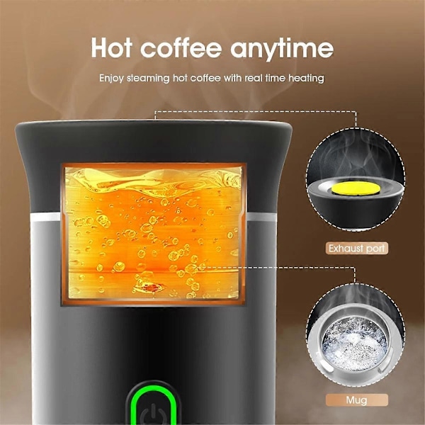 3 i 1 Mini Trådløs Elektrisk Bærbar Espresso Kaffe Maskine til Bil & Hjem Camping Rejse Kapsel Kaffe Maskine Sort