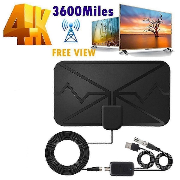 1 stk. Europæisk HD Indendørs Dvb-t Digital Antenne 4k Gratis TV Antenne