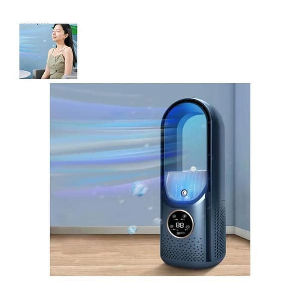 Bladeless ventilator, lydløs bladeless ventilator til soveværelset, touch-kontrol, 6 hastigheder
