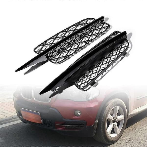 Blank Svart Honningkake Frontfanger Nedre Grilldeksler For - X5 E70 2007-2010 51117159593 51117159