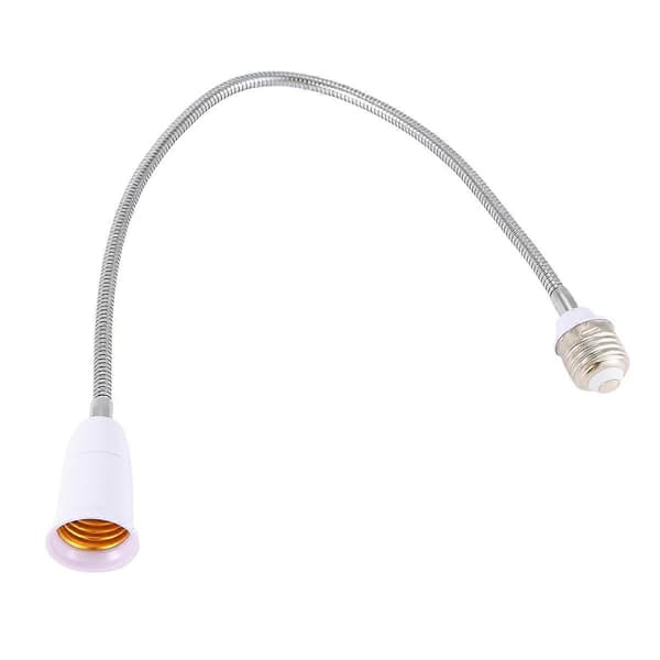 E27 - E27 Lampunpidike Joustava Jatkoadapteri Muunnin (Valkoinen, 60cm)