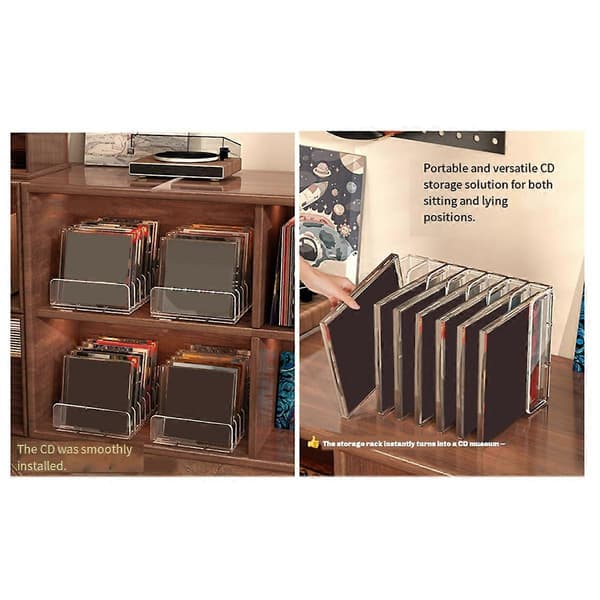Akryl CD/DVD Oppbevaringsstativ Transparent Organizer Stativ Displayholder for CD/DVD, Holder Flere Disker