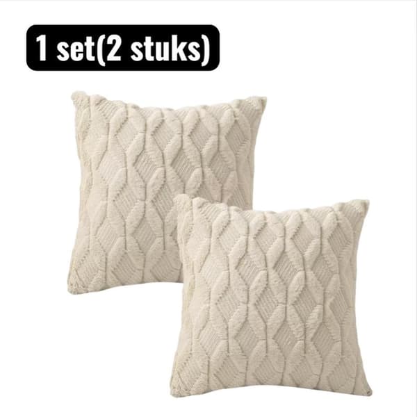 1 sæt (2 stk.) - Pudebetræk - 45x45cm - Små puder - Sofapudebetræk - Fløjlspudebetræk med broderi - Moderne ternet design