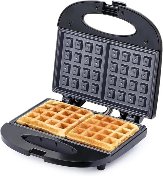 Mini Waffle Iron with Anti-Static Non-Stick Coating, Easy-to-Clean Electric Breakfast Appliance with Heat Scale.