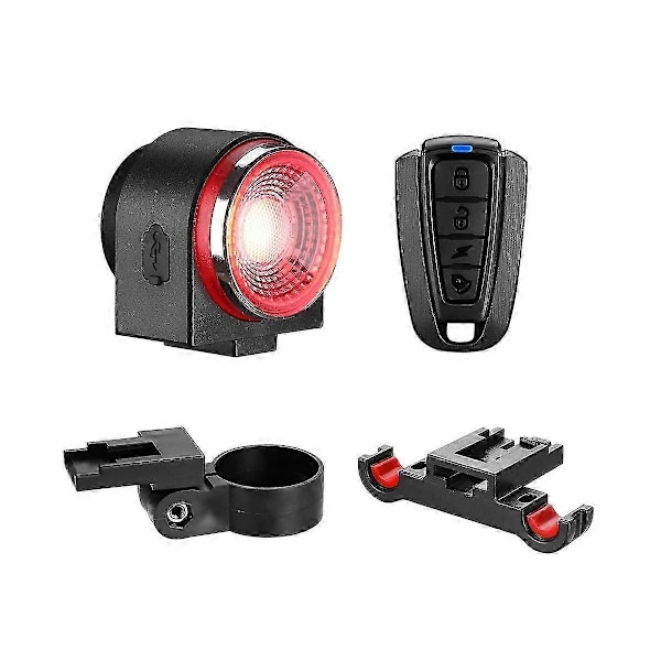 Cykelalarm Baglygte USB Opladning IPX65 Vandtæt Cykel Baglygte Bremsesensor Cykellampe En
