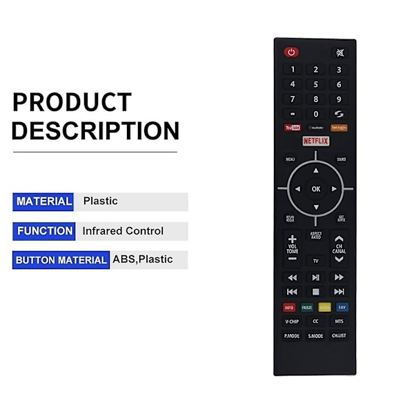 Ny Fjärrkontroll för UHD 4K TV WE50UB4417 WE55UB4417 WD40FB2530 ELSW3917BF E4SFT5017 E4STA5017