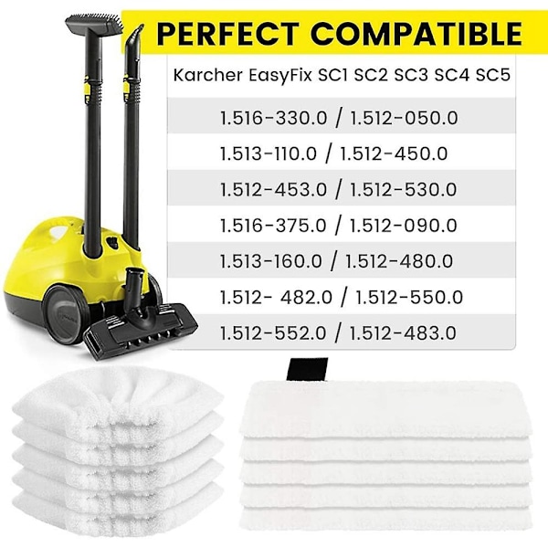 Vaskbar Klud (4 Til Gulvdyser + 4 Til Hånddyser) Til Karcher Easyfix Sc2,sc3,sc4,sc5 Damp