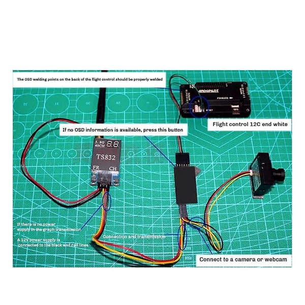 Flygkontrollmodul för PIX//Pixhack Flight Control OSD-modul Mini OSD Visningsbar Flygdata Mo