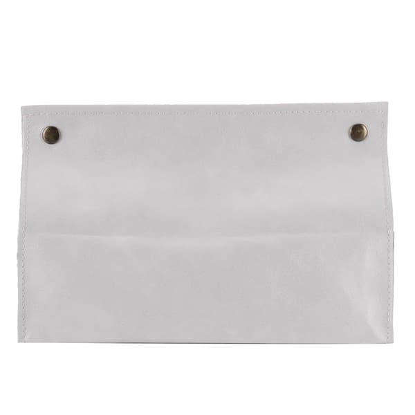 PU Läder Originalitet Tissue Box Skrivbords Tissue Organizer för Sovrum Vardagsrum Grå