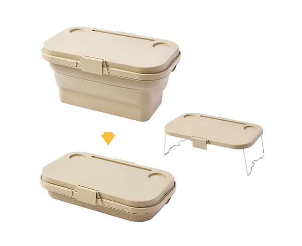 Vikbar Picknickkorg - Beige