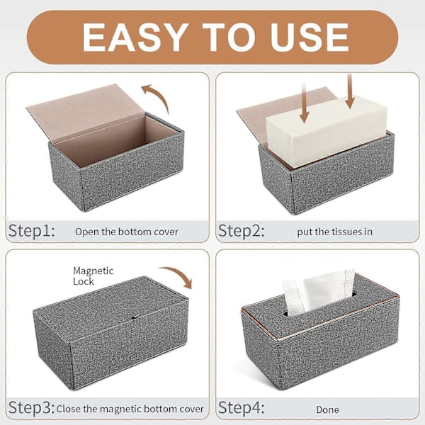 1 Läder Tissue Box, Rektangulär Tissue Box