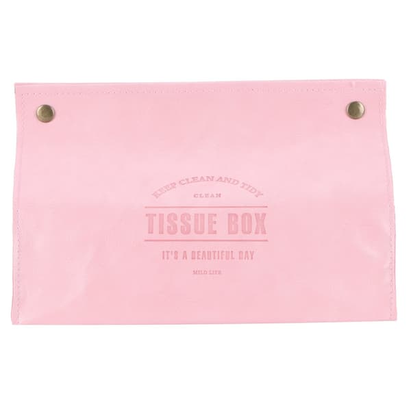 PU Läder Originalitet Tissue Box Skrivbords Tissue Organizer för Sovrum Vardagsrum Rosa