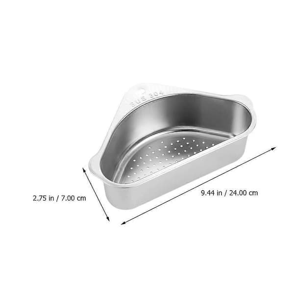 1 Set Köksavloppskorg Rostfritt Förvaringsställ Triangulär Korg (Silver)