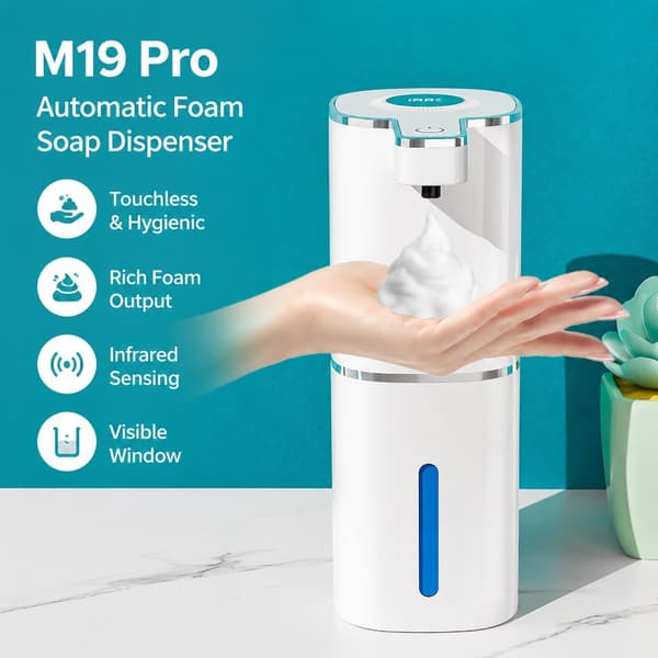 M19Pro Digital Display Automatisk Skumtvåldispenser, 500ml, Väggmonterad Wheat straw (foam version)